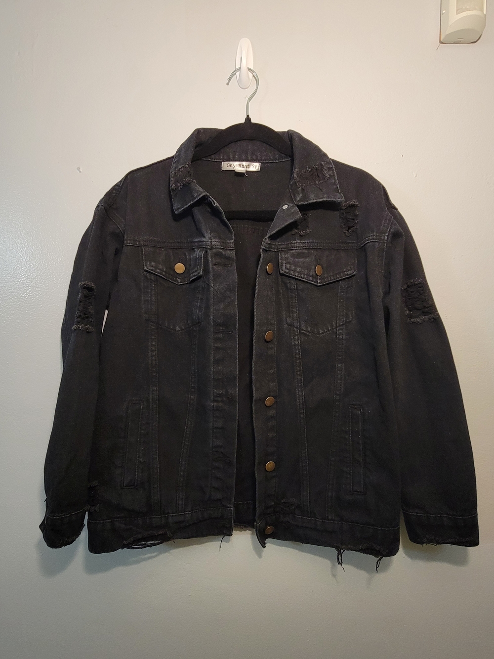 Black Distressed Denim Jacket